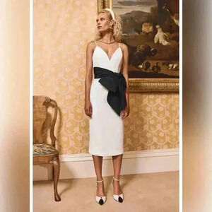 Rebecca Vallance Monique Contrast Bow Crepe Bridal Wedding Formal Dress Size 4